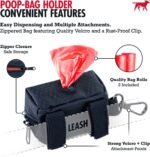 Tuff Pupper Dog Poop Bag Holder | Works with Any Dog Leash | Zippered Waste Bag Dispenser | Waterproof with Rust-Proof Clip | Convenient Lightweight Design | Includes 2 Rolls of Leak-Proof Bags - Image 3