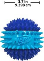Nerf Dog 3.7in TPR 3-Part Spike Squeak Ball Dog Toy - Dark Blue/Light Blue - Image 5
