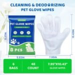 VOISEN 48 Pcs Pet Glove Wipes for Dogs, Pet Cleaning Gloves - Image 5