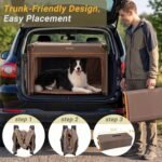 36 Inch Collapsible Travel Dog Crate, 4 Doors & Soft Pet Mat - Image 5