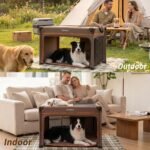 36 Inch Collapsible Travel Dog Crate, 4 Doors & Soft Pet Mat - Image 8