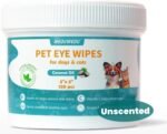 MEDUWEDU Eyes Wipes for Dogs & Cats 120 Counts, Grooming Kit Care for Dogs and Cats, Eye Debris, Discharge, Mucus Secretions,Unscented
