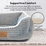 Zerbuger 25in Grey Rectangle Cat Dog Bed Machine Washable Sleeping Sofa - Image 3