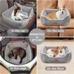 Zerbuger 25in Grey Rectangle Cat Dog Bed Machine Washable Sleeping Sofa - Image 6