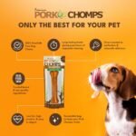 Pork Chomps Rawhide Free Pork Skin Dog Chew Bone, 7in, 1ct - Image 3