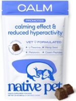 Native Pet Calming Chews for Dogs - Promotes Calming Effect, Supports Emotional Balance & Reduces Hyperactivity - Hemp Seed, Melatonin for Dogs, L-Theanine & Casein -Air-Dried 60 Chews