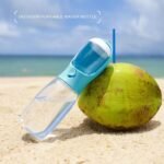 10oz Dog Water Bottle with Food Container, Portable for Travel - Image 2