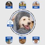 Dog Drying Towel, Absorbent Microfiber Bath Towel with Hand Pockets - Image 5