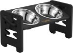 Vantic Elevated Dog Bowls, Raised Dog Bowl Stand Adjustable Small, Black