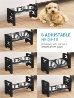 Vantic Elevated Dog Bowls, Raised Dog Bowl Stand Adjustable Small, Black - Image 3