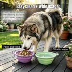 Collapsible Dog Bowl 5 Pack, Silicone Travel Pet Bowl with Carabiner - Image 3