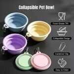 Collapsible Dog Bowl 5 Pack, Silicone Travel Pet Bowl with Carabiner - Image 4