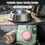 Collapsible Dog Bowl 5 Pack, Silicone Travel Pet Bowl with Carabiner - Image 6