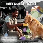 Collapsible Dog Bowl 5 Pack, Silicone Travel Pet Bowl with Carabiner - Image 7
