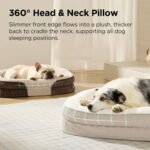 Bedsure 360°Oval Bolster Orthopedic Dog Beds Large Sized Dog,35" Brown - Image 2