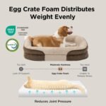 Bedsure 360°Oval Bolster Orthopedic Dog Beds Large Sized Dog,35" Brown - Image 4