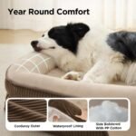 Bedsure 360°Oval Bolster Orthopedic Dog Beds Large Sized Dog,35" Brown - Image 8
