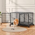 Yaheetech 42.5 Inch Stackable Dog Crate with Divider for Small Medium Dogs - Image 3