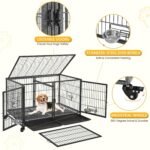 Yaheetech 42.5 Inch Stackable Dog Crate with Divider for Small Medium Dogs - Image 4