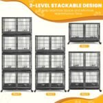 Yaheetech 42.5 Inch Stackable Dog Crate with Divider for Small Medium Dogs - Image 6