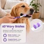 Dual-Head Dog Toothbrush for Medium & Large Dogs, Purple - Image 3