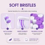 Dual-Head Dog Toothbrush for Medium & Large Dogs, Purple - Image 4