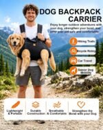 Large Dog Backpack for Hiking: Easy Carry 50-60 lbs Dogs for Entire Journey - Image 6