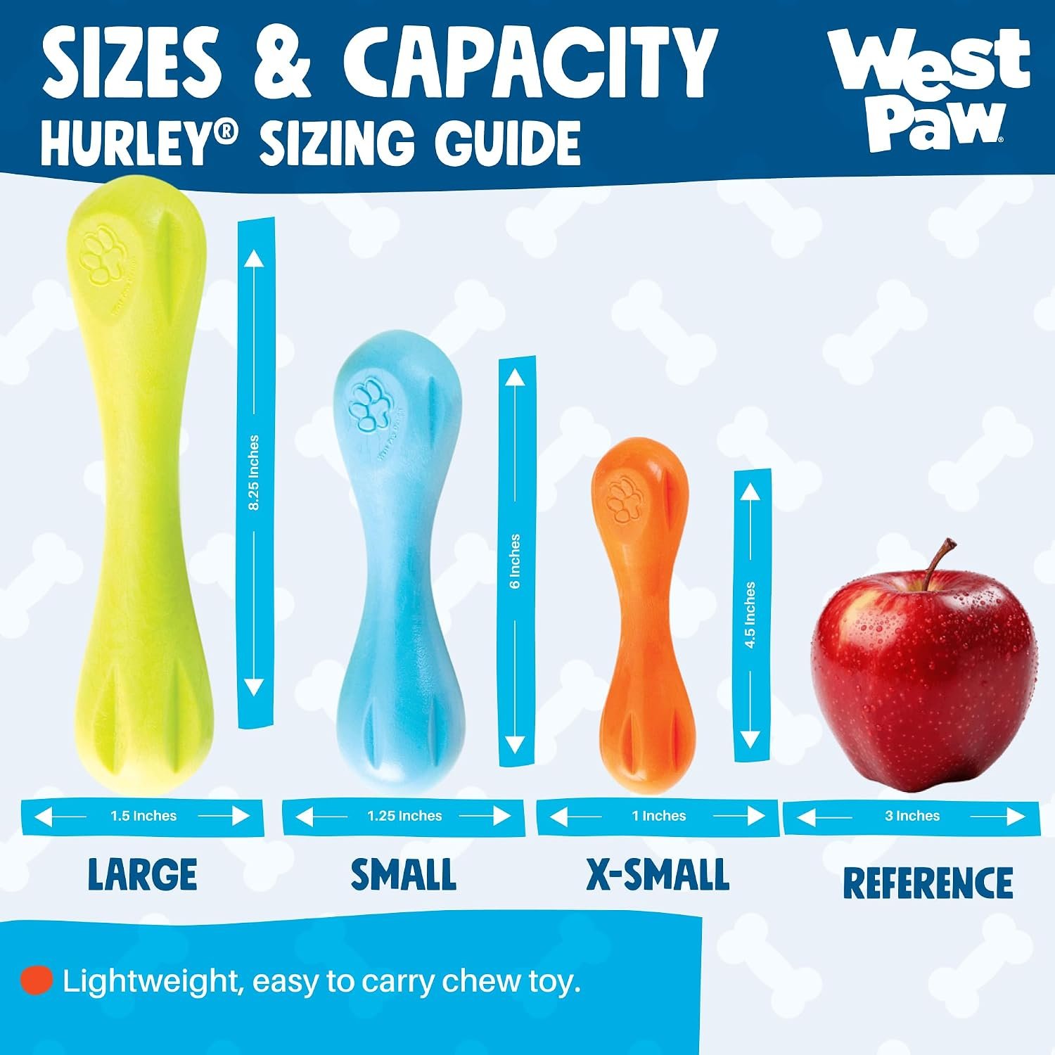 WEST PAW Zogoflex Hurley Dog Bone Chew Toy – Floatable Pet Toys for Aggressive Chewers, Catch, Fetch – Bright-Colored Bones for Dogs – Recyclable, Dishwasher-Safe, Non-Toxic, Large, Aqua - Image 4
