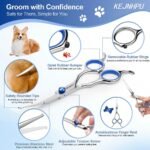 Professional Dog Grooming Kit 6.8 Inches, Curved Dog Grooming Scissors with Safety Round Tips, Dog Scissors for Grooming for Face, Paws & Ears at Home - Right & Left Handed - Image 3