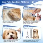 Professional Dog Grooming Kit 6.8 Inches, Curved Dog Grooming Scissors with Safety Round Tips, Dog Scissors for Grooming for Face, Paws & Ears at Home - Right & Left Handed - Image 6
