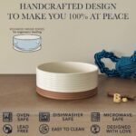 Mora Ceramic Pet Bowl - Large Food/Water Dish for Large Dogs, Cats, Great Dane, Mastiff - 50oz or 8 Cups - Basic Bowls - Vanilla White - Image 3