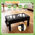 Elevated Dog Bowls, 4 Height Adjustable Raised Bowl Stand with 2 Stainless Steel 7" Food Feeder Bowls for Small Medium and Large Dogs （Plastic） - Image 3