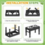 Elevated Dog Bowls, 4 Height Adjustable Raised Bowl Stand with 2 Stainless Steel 7" Food Feeder Bowls for Small Medium and Large Dogs （Plastic） - Image 5