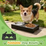 Elevated Dog Bowls, 4 Height Adjustable Raised Bowl Stand with 2 Stainless Steel 7" Food Feeder Bowls for Small Medium and Large Dogs （Plastic） - Image 7
