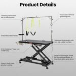 YORKING 50" Professional Electric Dog Grooming Table, Height Adjustable Pet Grooming Table with Hand & Foot Control, Heavy Duty Dog Grooming Station, Anti-Slip Tabletop, Tool Tray & LED Light - Image 5