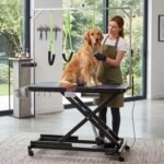 YORKING 50" Professional Electric Dog Grooming Table, Height Adjustable Pet Grooming Table with Hand & Foot Control, Heavy Duty Dog Grooming Station, Anti-Slip Tabletop, Tool Tray & LED Light - Image 6
