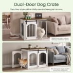 CHOEZON 31.5" Dog Crate Furniture, Heavy Duty Dog Kennel with Barn Door - Image 4