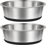 Taglory Stainless Steel Dog Bowls Set of 2, Non-Slip Base, 11 Cup, 84oz