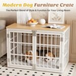 DUMOS Dog Crate Furniture 38 Inch Indoor Crate Dog Cage Wooden Kennel - Image 6