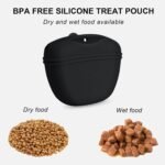 Left&Right Dog Clicker Training Kit,Silicone Dog Training Treat Pouch and Dog Clickers,Dog Treat Bag with Clicker Training for Dogs,Pet Treat Bag with Magnetic Buckle Closing and Waist Clip,Black - Image 3