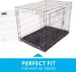 Paw Inspired Washable Padded Crate Mats for Dogs, Gray, 41x28 Inch - Image 3