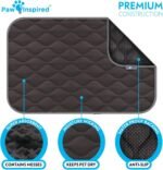 Paw Inspired Washable Padded Crate Mats for Dogs, Gray, 41x28 Inch - Image 5