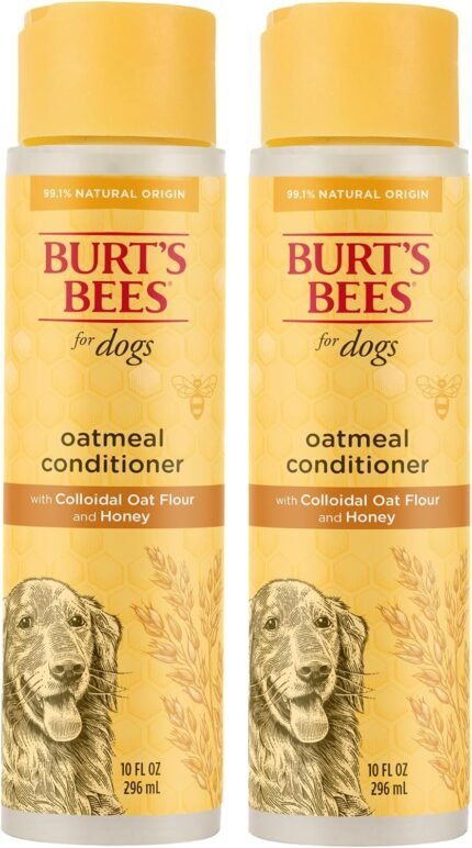 Burts Bees for Pets Oatmeal Dog Conditioner, Fragrance-Free, 10 Fl Oz, 2-Pk