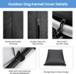 ROOMTEC 8 x 4 FT Outdoor Dog Kennel Cover, Full Side Cover (Cover Only) - Image 4