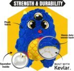 Bite Force - Durable & Strong Dog Toy Blue Furocious Frank Monster with Squeaker, Kevlar-Reinforced Seams for Aggressive chewers. - Image 4