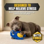 Bite Force - Durable & Strong Dog Toy Blue Furocious Frank Monster with Squeaker, Kevlar-Reinforced Seams for Aggressive chewers. - Image 5
