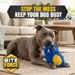 Bite Force - Durable & Strong Dog Toy Blue Furocious Frank Monster with Squeaker, Kevlar-Reinforced Seams for Aggressive chewers. - Image 7