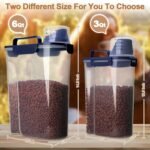 TIOVERY Dog Food Storage Container, 5-7 Lbs Airtight Pet Food Container, Cat food Container Dispenser with Portable Handle, Pouring Spout and a Collapsible bowl for Dogs Cats Navy Blue/6Qt - Image 3