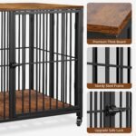 42.3" Large Dog Crate Furniture Foldable, Heavy Duty Dog Kennel Indoor - Image 5