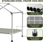 Elevated Dog House for Medium Dogs, Raised Dog Bed with Removable Canopy - Image 3
